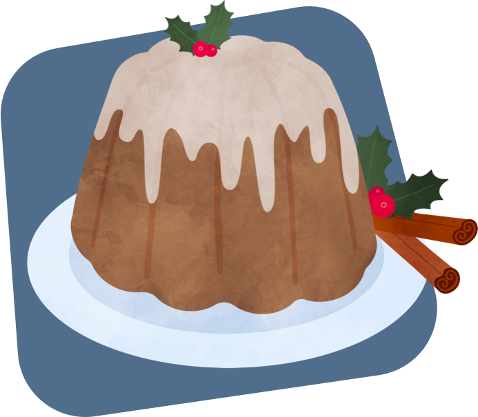 Illustration of British Christmas Pudding