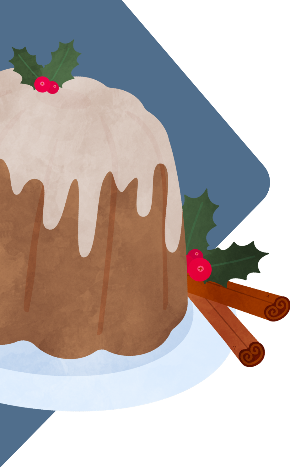 Illustration of British Christmas Pudding