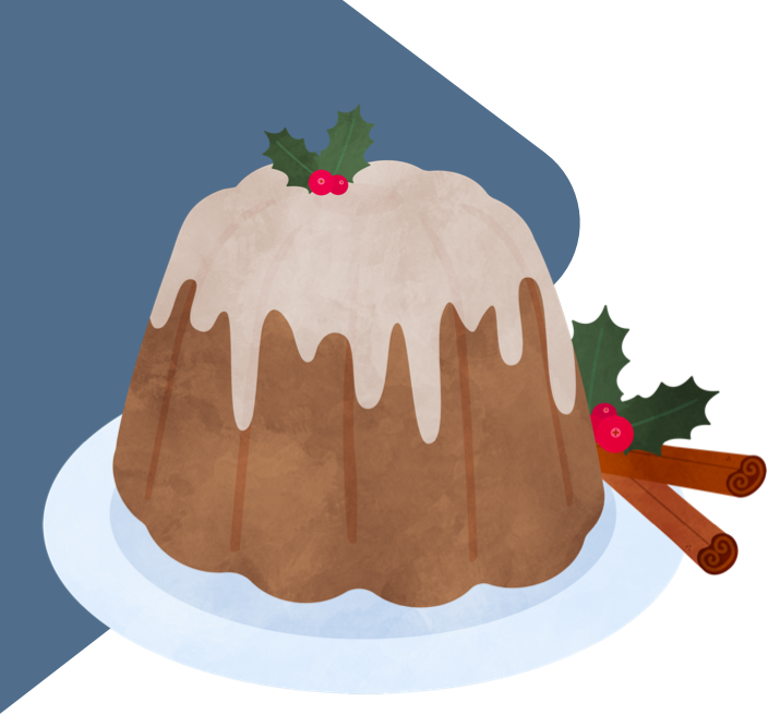 Illustration of British Christmas Pudding