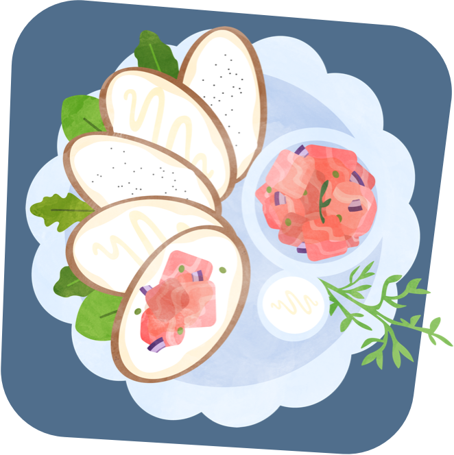 Illustration of Pacific Salmon Tartare