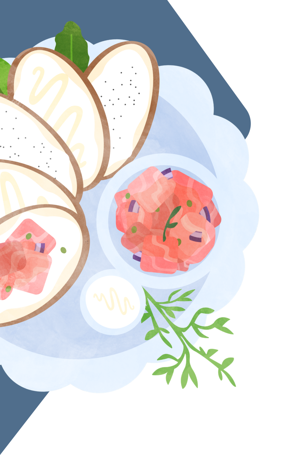 Illustration of Pacific Salmon Tartare