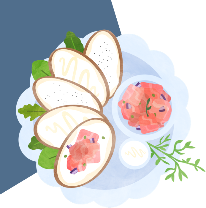 Illustration of Pacific Salmon Tartare