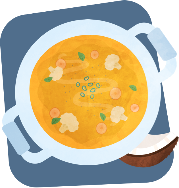 Illustration of Vegan Coconut Curry Soup